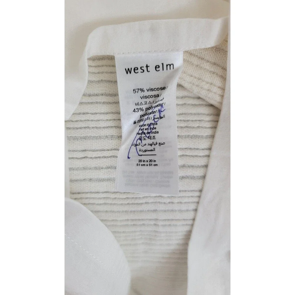 West Elm Dreamy Cotton Gauze White Euro Sham 20